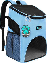 PetAmi Cat Backpack Carrier for Small Dogs and Large Cats - Light Blue