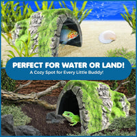 SunGrow Reptile Hideout Cave with Artificial Moss - image 3