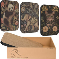 Cat Wall Scratcher, Art Cat Scratching Board for Indoor Cats – Essentials for Cats - Elephant & Cat & Panda