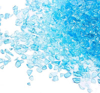 TWINKLING High Luster Fire Glass Gravel Stone Glitter,Broken Glass,Fire Gems Chips,Crushed Glass for Fire Pit Crafts Resin Art Aquarium Garden Decoration,3-6mm,1-Pound Jar (Ocean Blue)