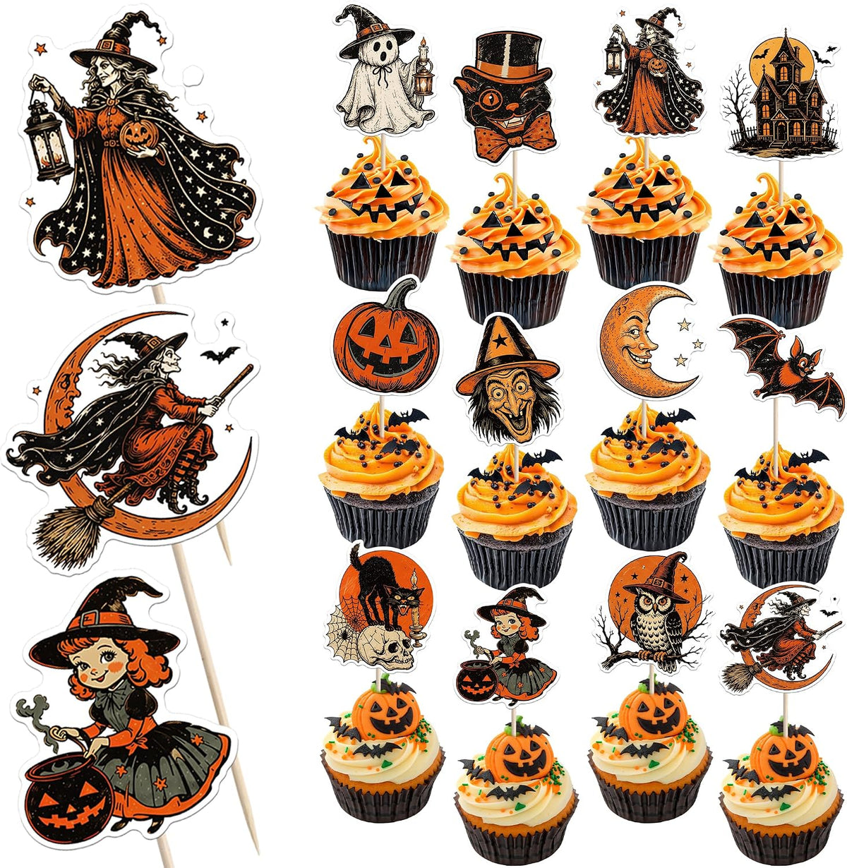 Rsstarxi 24 Have a Killer Birthday glitter horror cupcake toppers - view 9