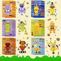 JOYIN 36 Sheets 9"x6" Make a face Stickers for Kids - Robot - image 3