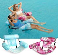 SLOOSH Inflatable Pool Floats Adult - Cyan, Pink-Tropical Leaves - image 2