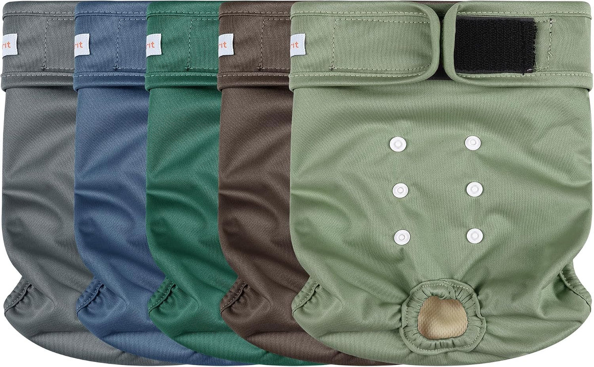 Langsprit Female Dog Diapers for Doggie Puppy - Blue Green Coffee / XX-Large / 5
