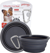 Prima Pet Expandable/ Collapsible Silicone Food & Water Travel Bowl - Grey / SMALL (1.5 CUPS) - image 2