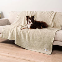 PetAmi Fluffy Sherpa Waterproof Dog Blanket for Small Pet Cat - Beige / Queen (90x90) - image 2