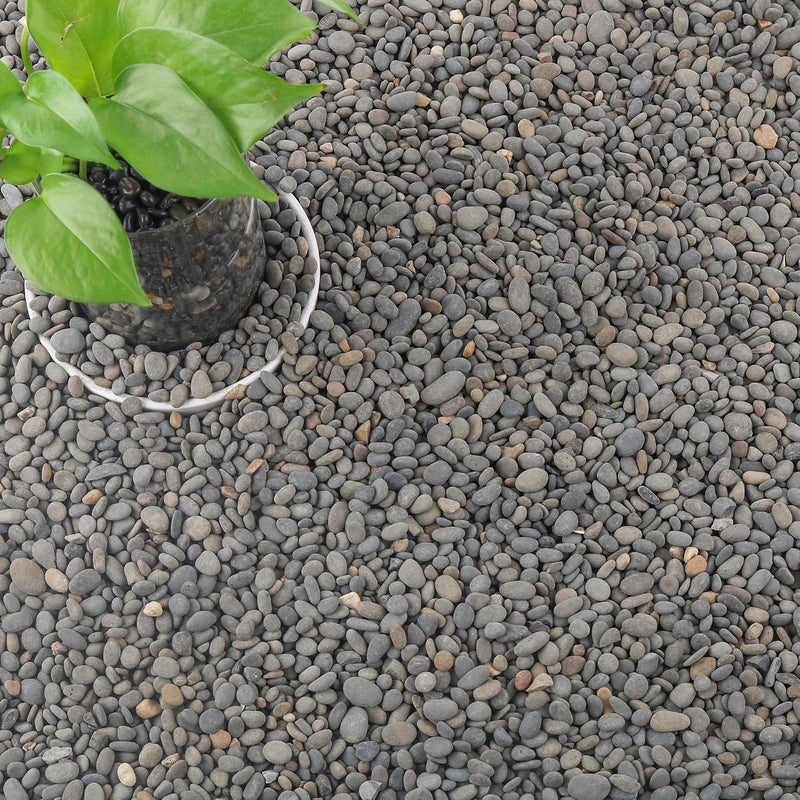 CJGQ Decorative River Rocks Pebbles for Succulents - 18lb / Black-Small