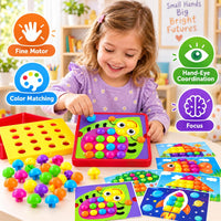Button Art Toys for Toddlers Ages 3+, Mosaic Peg Board – Fun for Kids & Family - Bird - image 4