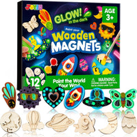 JOYIN 12 Wooden Magnet Painting Kit - Glow in Space
