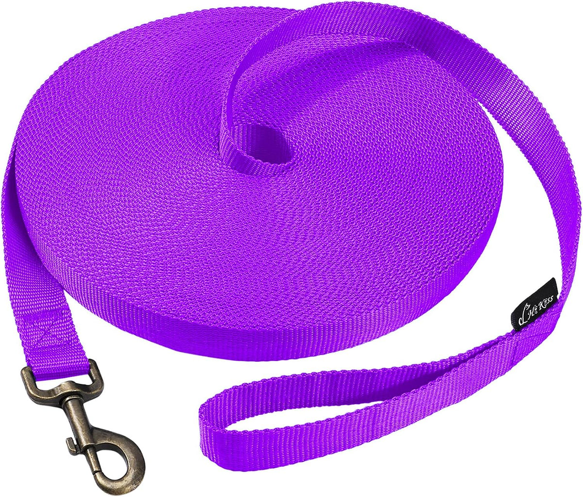 Hi Kiss Dog/Puppy Obedience Recall Training Agility Lead - 100 Feet / T8:Large Dog Thicken purple