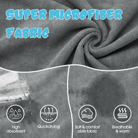 Super Absorbent Dog Bathrobe - Grey, Teal edging / Small - image 2