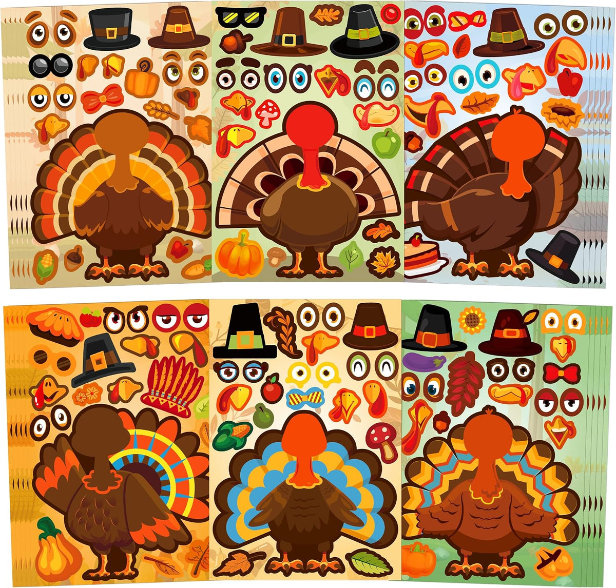 LINAYE make your own Halloween stickers, 60 sheets with ghost, witch and vampire parts - view 2