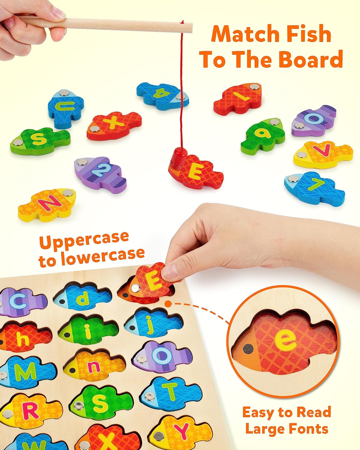 Coogam Magnetic Alphabet Numbers Fishing Game - image 3