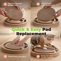 Catify Spin n' Scratch Cat Scratch Pad Refill, Round - Round (5 Pack) - image 4