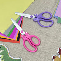 SLEMOON blunt tip kids scissors with pink glitter handle and rhinestone bow - view 6