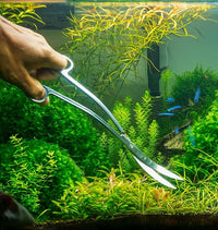 Mandala Crafts Extra Long Stainless Steel Curved Aquarium Scissors for Trimming Aquatic Plants – Wave Aquascape Scissors for Fish Tanks, Hospital Tanks, Goldfish Bowls, Aquariums, and Terrariums