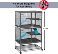 Critter Nation by MidWest Double Unit Small Animal Cage – Essentials for Small Pets - Black: 1 Inch Wire Spacing: Ferret Nation / Double Story - image 2