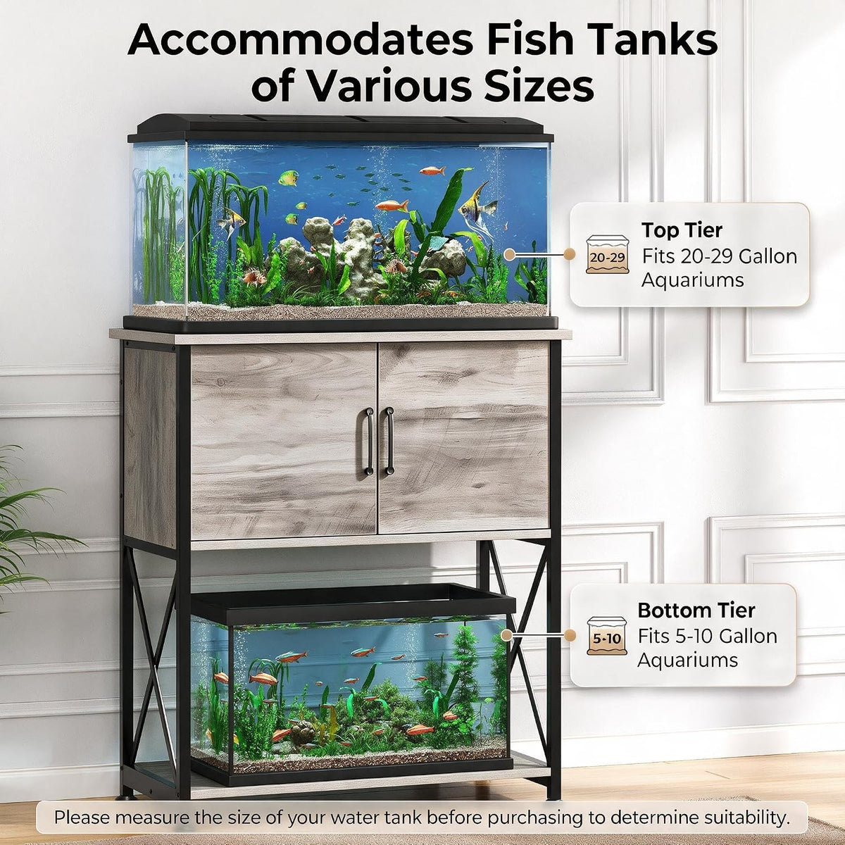 5-10 Gallon Fish Tank Stand - Grey / 20-29 Gallon - image 3