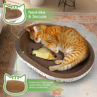 3 Pack Oval Cardboard Cat Scratcher & Lounger Bed - 4-Pack - image 2
