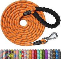 Heavy Duty Dog Leash, 15FT Training Leash with Swivel Lockable Hook, Padded Handle and Highly - 20ft*3/8" / Orange