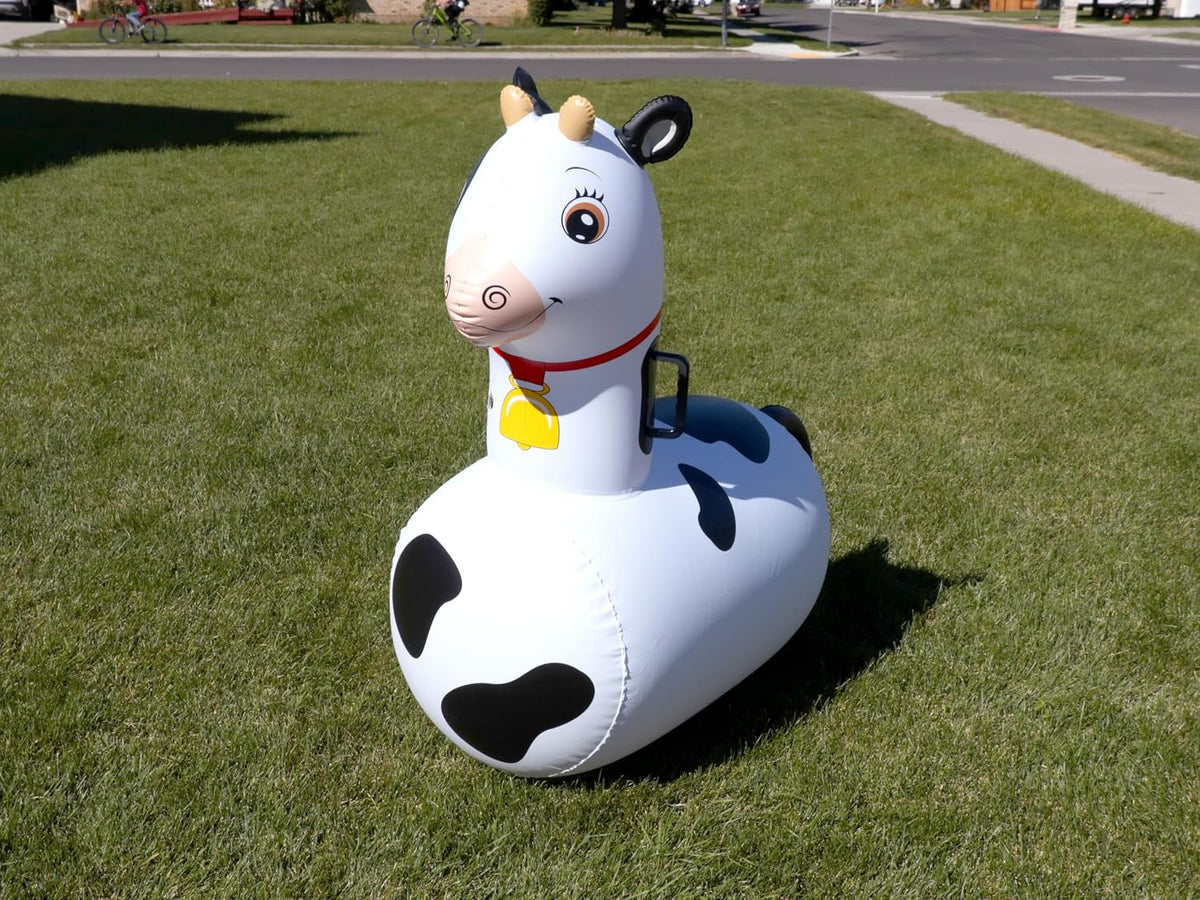 Hearthsong Hop N Go Inflatable Unicorn Riding Bouncy Hopping Toys - Cow / 2 Pack - image 3