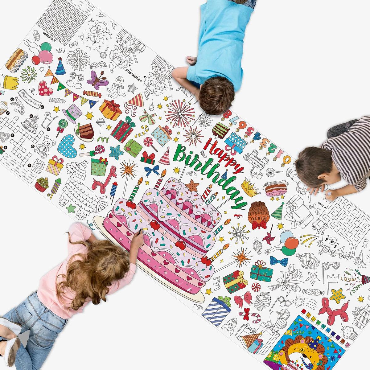 SpriteGru jumbo Halloween coloring poster with ghosts, pumpkins and witches - view 3