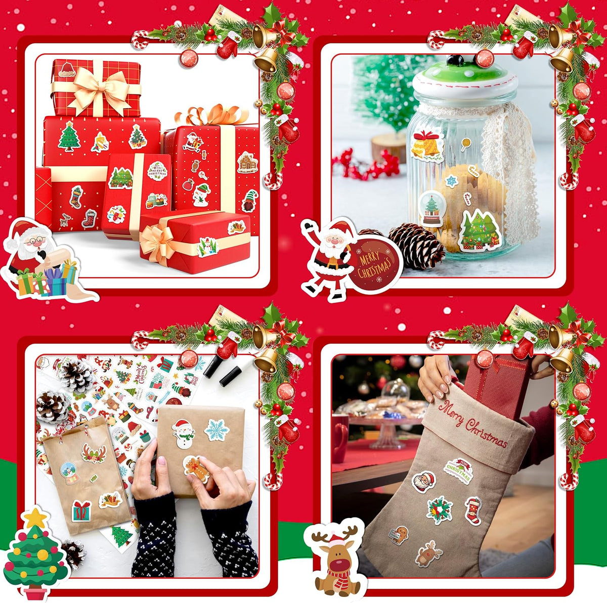 LINAYE 24 Sheets Happy Birthday Stickers, 730 Counts - Christmas 24 Sheets - image 3