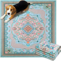 Aitmexcn Washable Pee Pads for Dogs Large, 2 Pack, 54" x 54" Boho Reusable Puppy Pads, Dog Playpen Mat, Super Absorbent Dog Pads, Leakproof, Waterproof Dog Training Pad, Dog Crate Pad, Whelping Pads