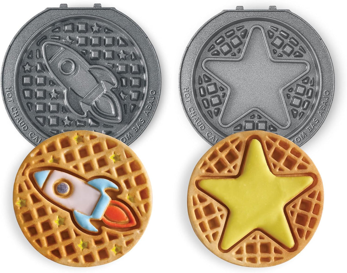 Dash Waffle Maker Plates, Dinosaur & Unicorn, Nonstick - Rocketship & Star