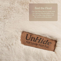 UnHide Floof Pet Pillow - Extra Soft Dog Bed Pillow- Removable Faux Fur Cover - Machine Washable - Helps Ease Pet Anxiety & Provides The Perfect Sleep, 36 x 42 x 5, Large - Beige