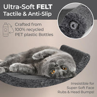 Cat Wall Shelves Set, Indoor & Outdoor by Pryde Pets - Charcoal / 1 Curved Cat Climber - image 2