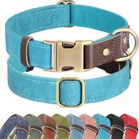 PU Leather Dog Collar for Small Dogs Puppy, Soft Lining, Green S – Essentials for Dogs - Light Blue / XL: Neck 20-27", Width 1¼"