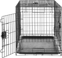 Amazon Basics Portable, Foldable Metal Wire Small Dog Crate with Removable Tray, Divider Panel - 36.0"L x 23.0"W x 25.0"H / Double Door w/ Divider - image 3