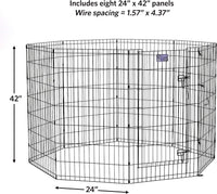 MidWest 30-Inch Exercise Pen, Single Door, 16 Sq Ft Play Area – Essentials for Dogs - Black w/ Door / 42" H - image 4