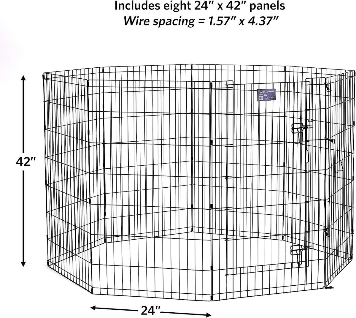 MidWest 30-Inch Exercise Pen, Single Door, 16 Sq Ft Play Area – Essentials for Dogs - Black w/ Door / 42" H - image 4