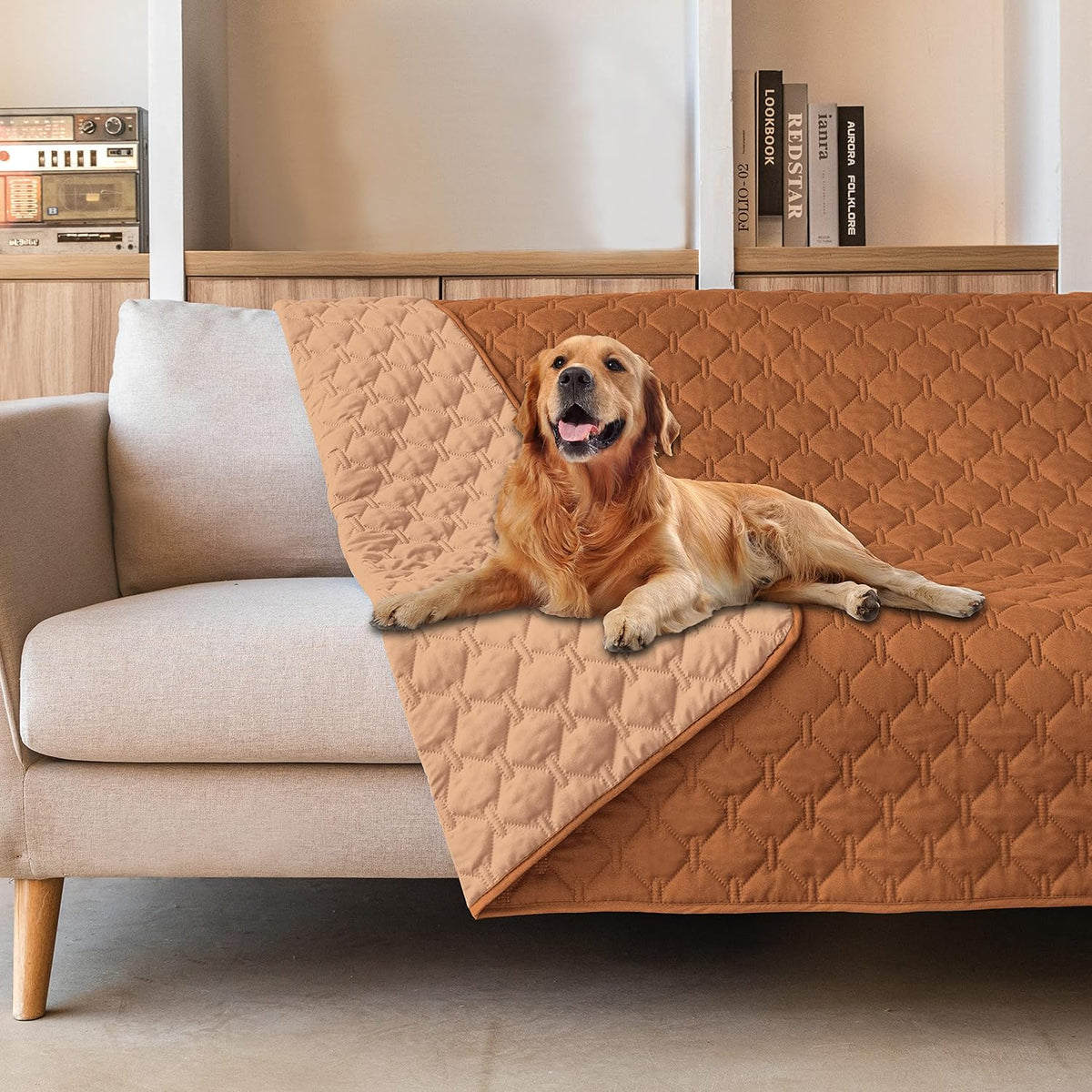 Waterproof Blanket, Couch Covers for Dogs, Reversible Protector – Essentials for Dogs - 82x102 Inch (Pack of 1) / Dark Pumpkin/Light Pumpkin