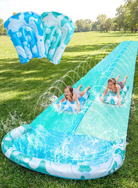JOYIN 22.5ft Water Slides and 2 Bodyboards - Blue, Light Blue / 32.5ft