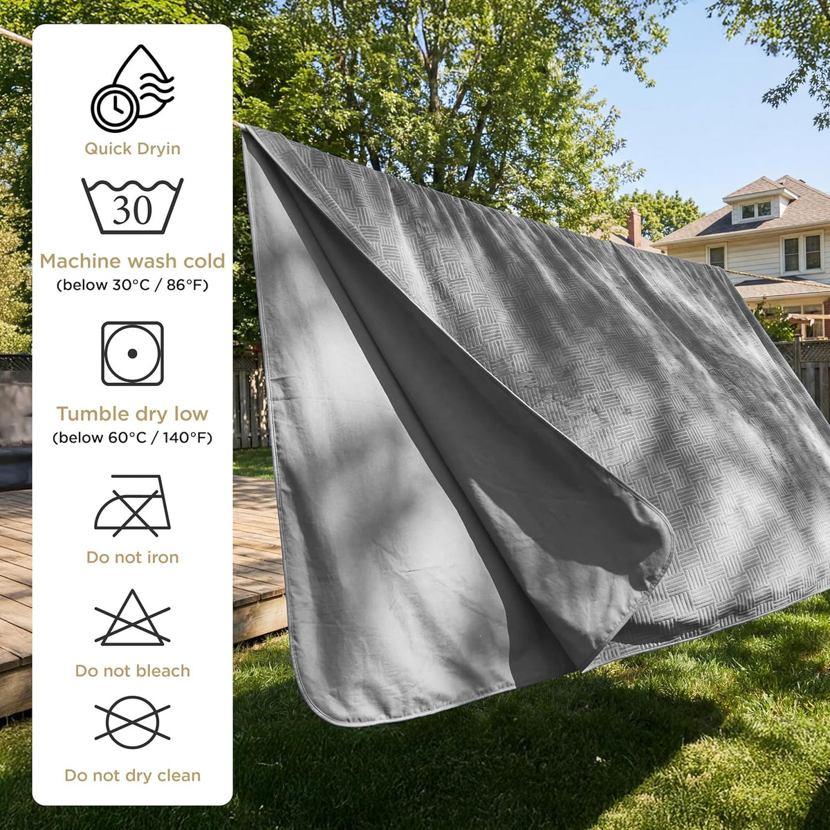 Bedsure Waterproof Couch Cover for Sofa and Dogs Quick Drying - 52x82 inch / Ash Grey - image 3