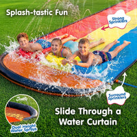 JAMBO Premium Triple Water Slide with 3 Bodyboards - 20ft Triple Lane Multicolor - image 3