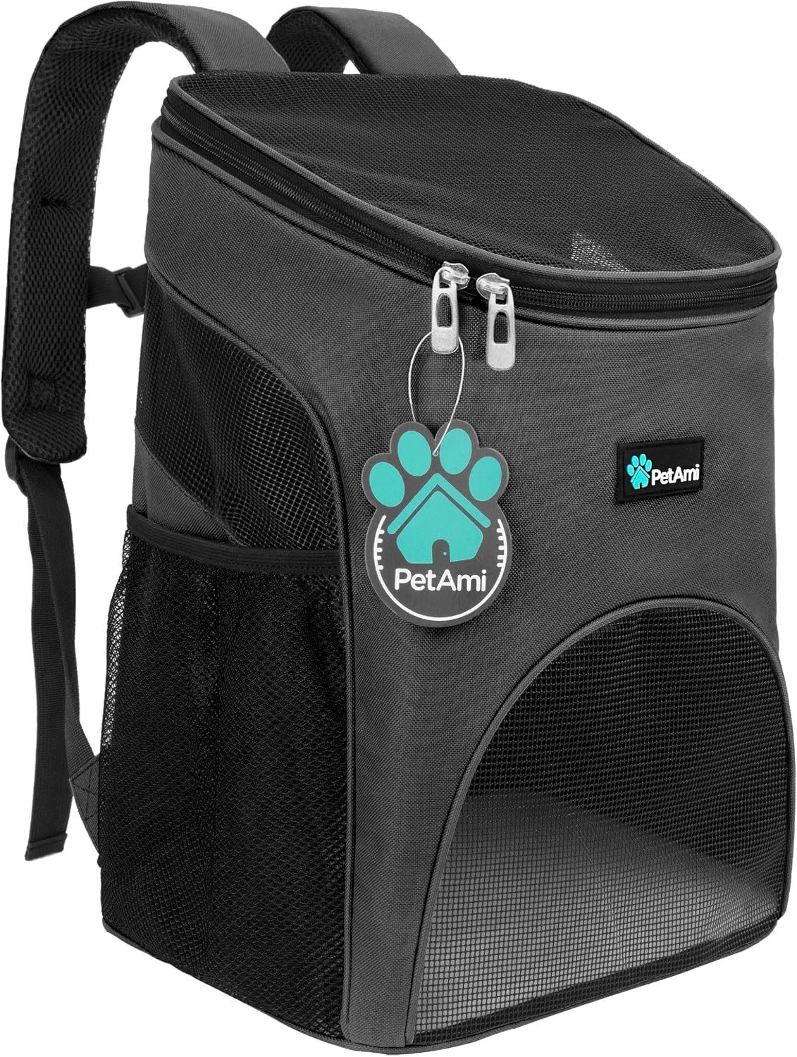 PetAmi Cat Backpack Carrier for Small Dogs and Large Cats - Gray