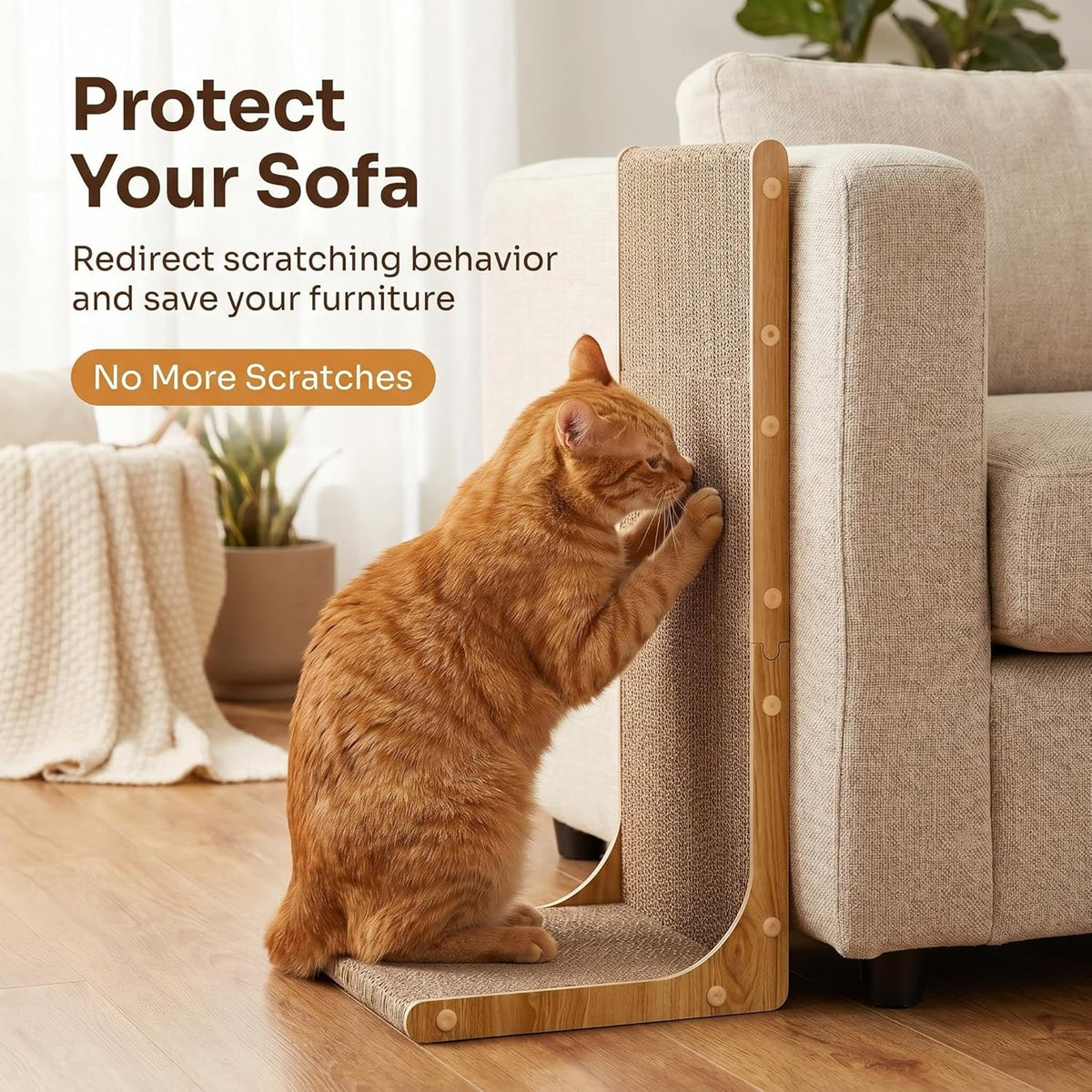 SMARTBEAN 3-Pack Cardboard Cat Scratcher for Indoor Cats - 3-Pack L-Shape - image 2
