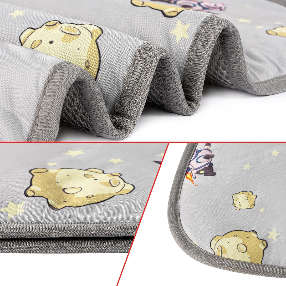 NACOCO Summer Pet Cooling Mat - S: 15.5'' x 19.5'' / Grey French Bulldog - image 2