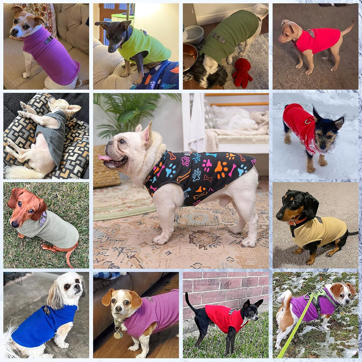 Dog Fleece Vest Sweater Winter Jacket for Small and Medium Large Dogs - Large / WHITE BUFFALO PLAID - image 3