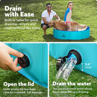 SLOOSH Foldable Dog Kiddie Pool - Blue / 48" x 12" - image 2