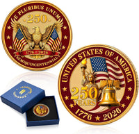FLAGWIX USA 250th anniversary challenge coin with American Eagle, 1776-2026 - view 3