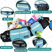 PetAmi Hands Free Dog Leash with Waist Running Belt Bag, Single – Essentials for Dogs - 2 Leashes / Turquoise - image 3