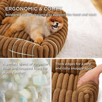 Bedsure ComfyFleece Cute Dog Bed for Small Medium Dogs Washable - S(20" x19" x6") / Camel Brown - image 2