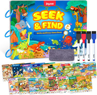 JoyCat seek and find activity book with dry erase markers, cloth and storage bag - view 6