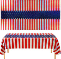 3PCS Demon Hunters Birthday Tablecloth Decorations - Patriotic Sparkly Tablecloths