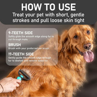 Maxpower Planet Dog Grooming Rake, Deshedding Undercoat Brush - Turquoise / Large - image 4